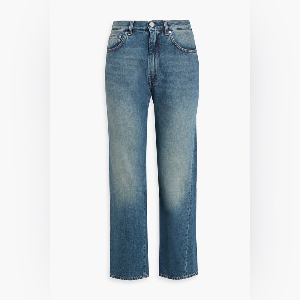 NWT Toteme Cropped High Rise Straight Leg Original Jeans Washed Blue 405 - Picture 11 of 13